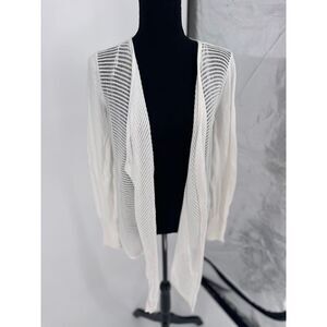 Sonoma Open Knit Cardigan Lightweight‎ Duster Sweater Cover Up White Size S
